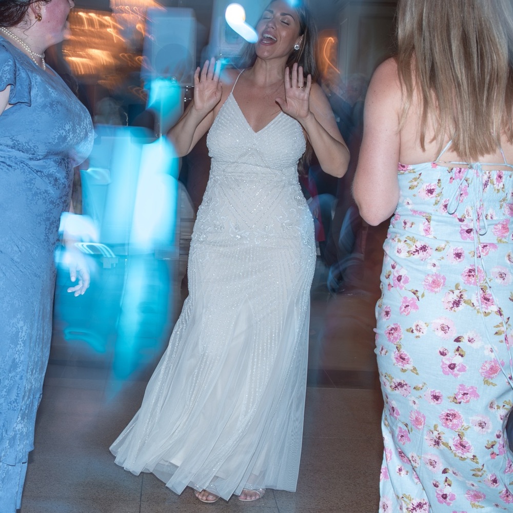 beaded sheath v-neck dress with godets - ivory